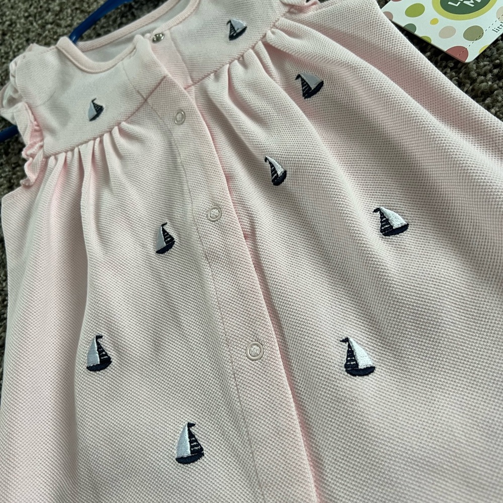 Little Me Pink Sailboat Romper 9 Months - Picture 2 of 3